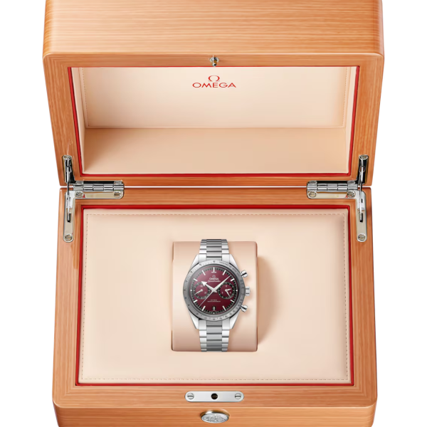 Speedmaster '57  40,5 mm acciaio su acciaio , quadrante bordeaux